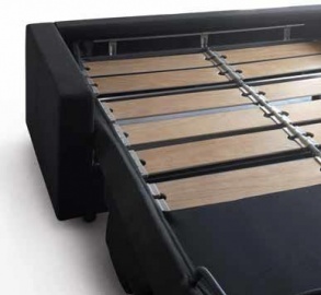 Canapé-lit POL74 matelas sommier lattes bois