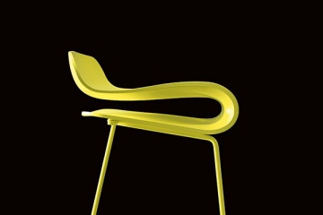 Tabouret de bar BCN Kristalia, vue de profil